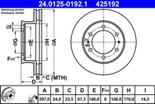 Disc frana TRW pentru Toyota - 24.0125-0192.1