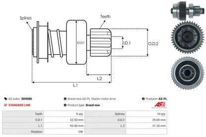 Cuplaj unisens demaror, AS-PL SD9080