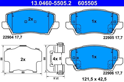 Set placute frana disc, Kia, 156x88x84 mm, TRW 13046055052