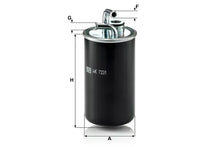 Filtru combustibil -Filter, Dodge, Jeep, Chrysler Caliber, Compass, Patriot, Sebring, Sebring Cabriolet, Avenger, Journey, Journey Van, Mann WK7221