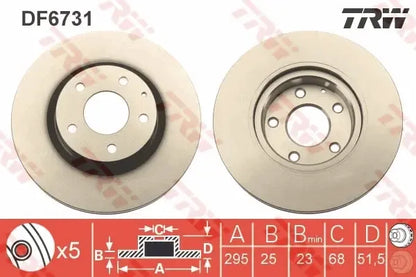 Disc frana, Mazda CX-3, 3, 3 Limuzina, 3 Caseta, Hatchback, Ø295 mm, TRW DF6731