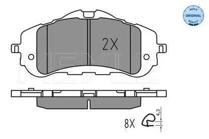 Set placute frana disc, Citroen, Opel, Peugeot, Toyota, 166x103x78 mm, Meyle 0252589518