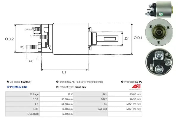 Solenoid, electromotor As-Pl - SS3013P