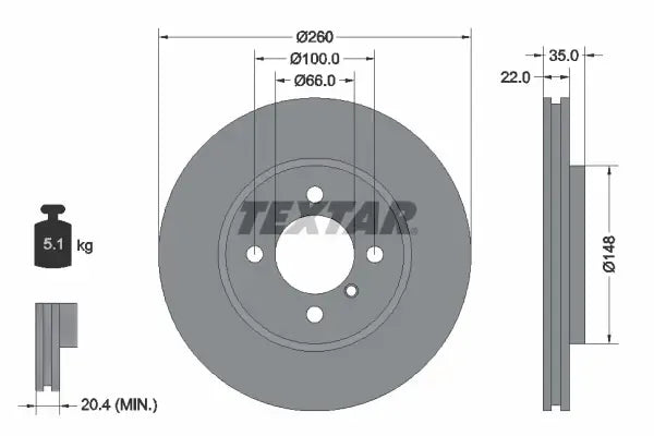 Disc frana Textar pentru BMW - 92026503