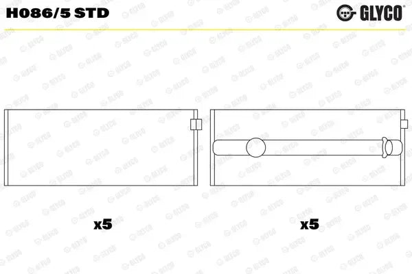 Cuzineti arbore cotit, Citroen, Fiat, Lancia, Peugeot, Pgo, Glyco H0865STD