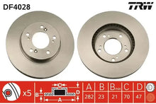 Disc frana, Honda, Acura Integra Cupe, Cr-v, Hr-v, Legend, Prelude, Shuttle, Ø282 mm, TRW DF4028