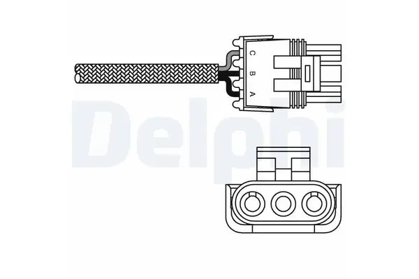 Sonda lambda, Renault, Opel, Volkswagen, Chevrolet, Alpine, Toyota, Volvo 19, Vectra A, 19 Ii Chamade, Clio, 148x58x53 mm, Delphi ES1099012B1