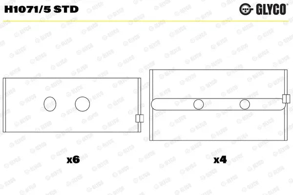 Cuzineti arbore cotit, Citroen, Fiat, Mega, Peugeot, Zastava, Glyco H10715STD