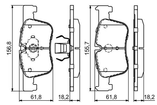 Set placute frana disc, BMW, 187x122x96 mm, Bosch 0986494689