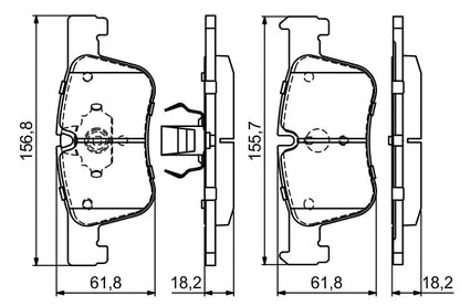 Set placute frana disc, BMW, 187x122x96 mm, Bosch 0986494689