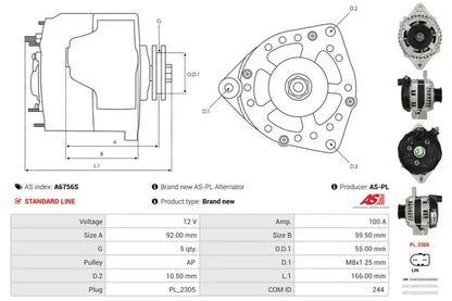 Generator / alternator As-Pl pentru Suzuki - A6756S