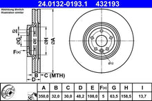 Disc frana Jaguar xe/xf 2,0-3,0 15- TRW pentru Jaguar - 24.0132-0193.1