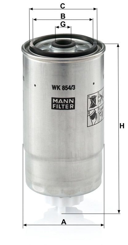 Filtru Combustibil Mann-Filter pentru Alfa Romeo 147/156 156 Sportwagon - WK 854/3