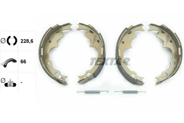 Set saboti frana, Jeep, Chrysler, Plymouth, Dodge Cherokee, Grand Cherokee, Voyager, Wrangler, Comanche, 300x200x108 mm, Textar 91056500