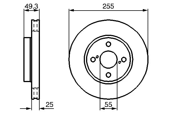 Disc frana, Toyota, 274x267x61 mm, Bosch 0986479B70