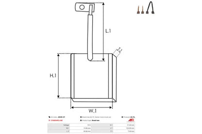 Perie electromotor, 92x72x20 mm, AS-PL JSX3537
