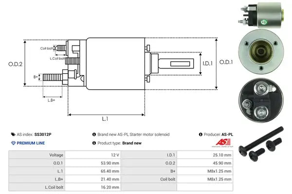 Solenoid, electromotor As-Pl - SS3012P