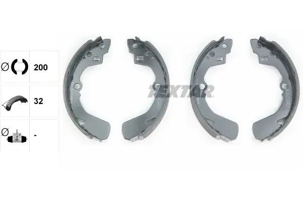 Set saboti frana, Suzuki, Daihatsu, Geo, Rover, Subaru, Chevrolet Liana, Liana Hatchback, Swift Ii Limuzina, Baleno, 199x126x86 mm, Textar 91039001