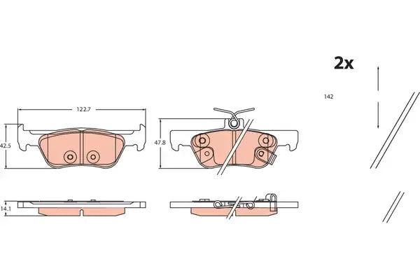 Set placute frana, frana disc TRW pentru Honda - GDB2469