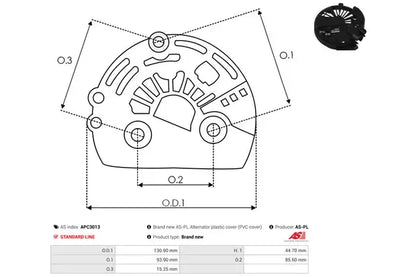 Capac protector alternator, 152x143x46 mm, AS-PL APC3013