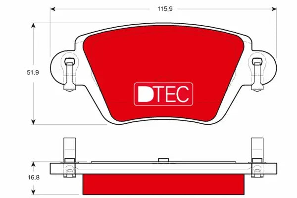 Set placute frana disc, Ford, Jaguar, Renault, 142x90x86 mm, TRW GDB1525DTE