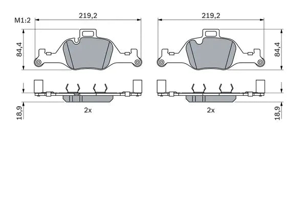 Set placute frana disc, BMW, 243x243x124 mm, Bosch 0986424849