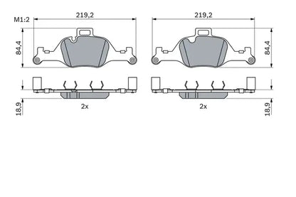 Set placute frana disc, BMW, 243x243x124 mm, Bosch 0986424849