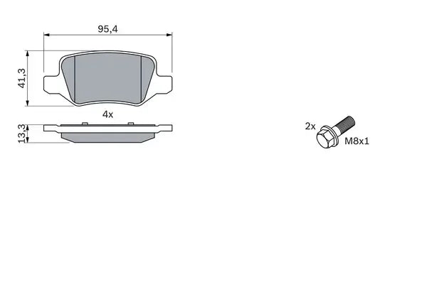 Set placute frana disc, Mercedes-Benz, 141x102x84 mm, Bosch 0986494023