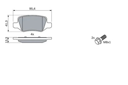 Set placute frana disc, Mercedes-Benz, 141x102x84 mm, Bosch 0986494023