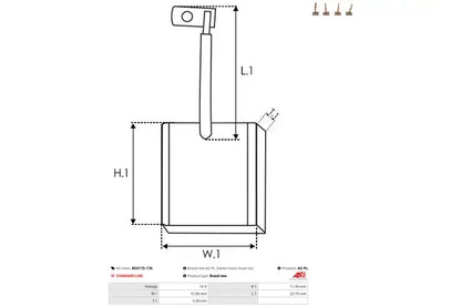 Perie electromotor, 94x58x28 mm, AS-PL BSX175176