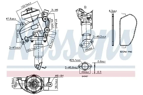 Supapa EGR DB OM611 Nissens pentru Mercedes-Benz - NIS98415