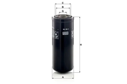 Filtru -Filter, Volvo, John Deere, New Holland, Deutz-Fahr, Fiat, Case Ih Fh, Fm, FH16, FH12, FM12, Fmx, FM9, FM7, Ts-a, 258x105x102 mm, Mann WH9803