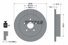 Disc frana, Suzuki Grand Vitara, XL7, Ø308 mm, Textar 92222200
