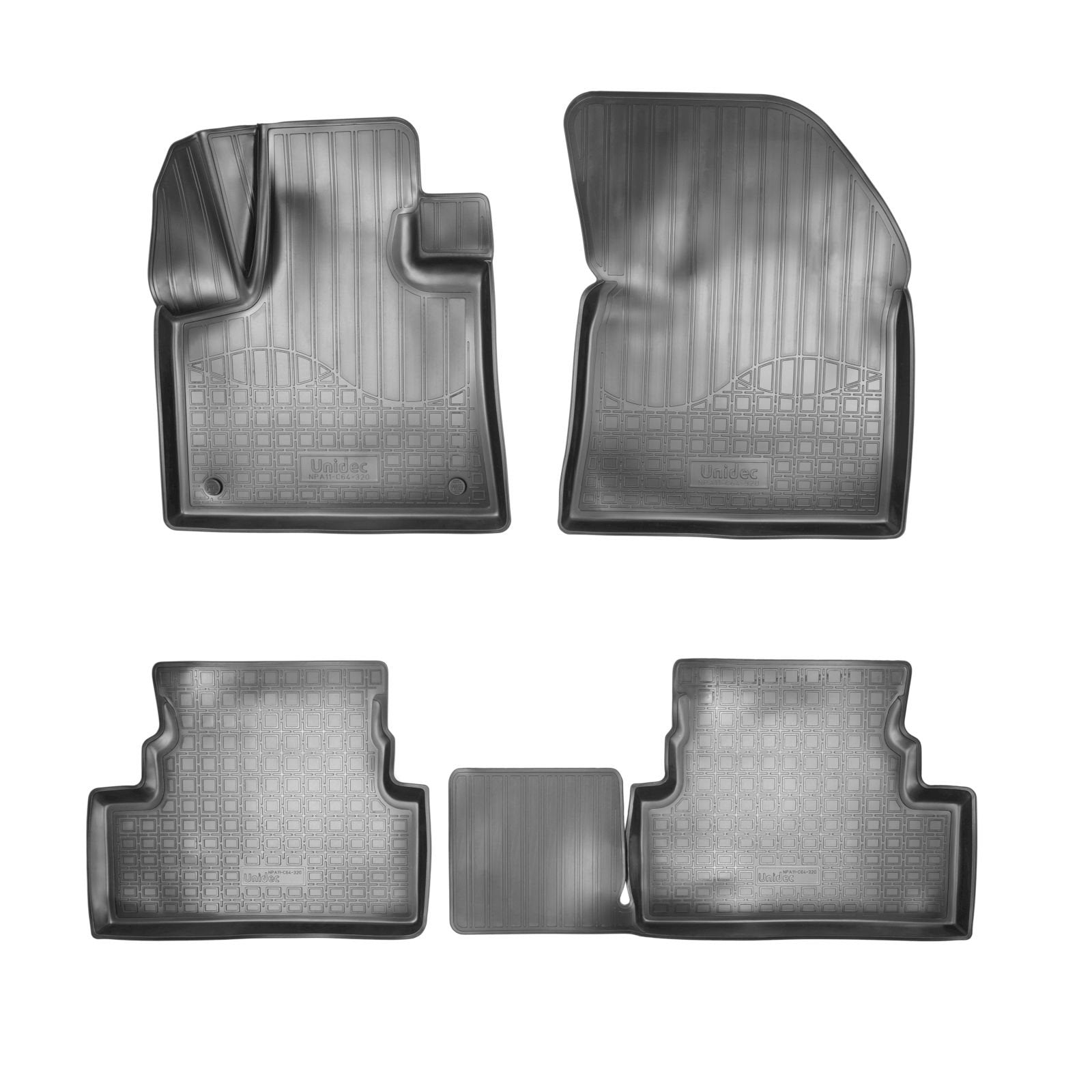Covorase auto din cauciuc tip tavita NORM Premium cu trecere peste tunel, Peugeot 3008, 2017-