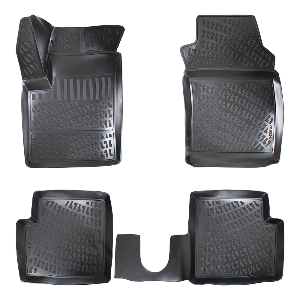 Covorase auto din cauciuc tip tavita Premium Line, Fiat 500, 2007-2015