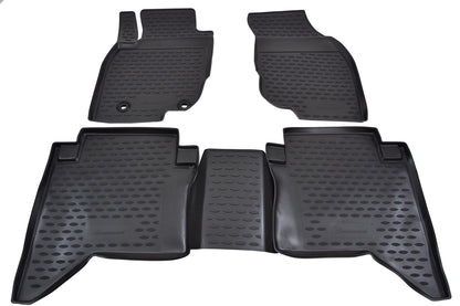 Covorase din cauciuc tip tavita Premium, Toyota Hilux, pick-up, 2011-2015