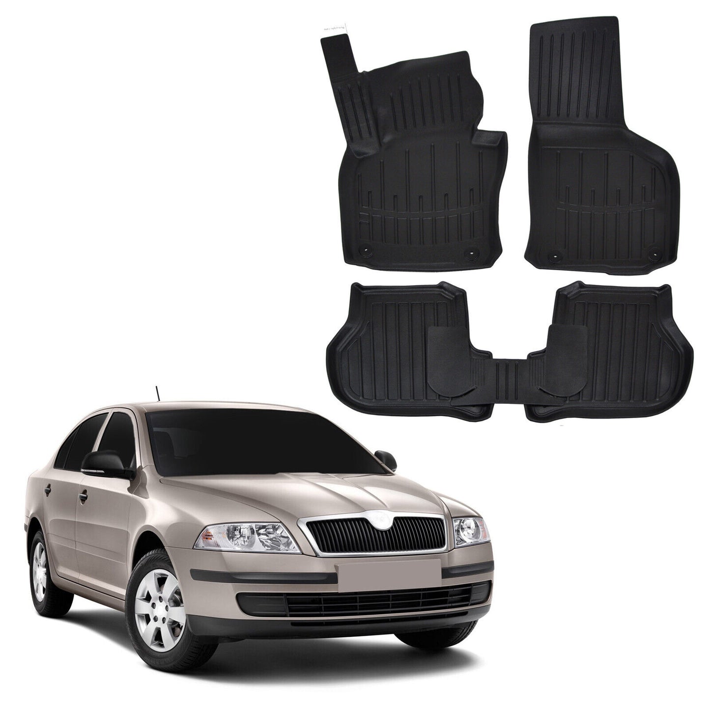 Covorase din cauciuc tip tavita SCOUTT, Skoda Octavia II, 2004-2012