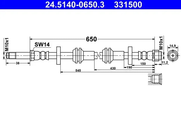 Furtun frana TRW pentru Audi - 24.5140-0650.3