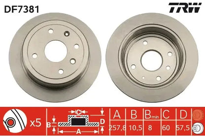 Disc frana, Chevrolet, Daewoo, TRW DF7381