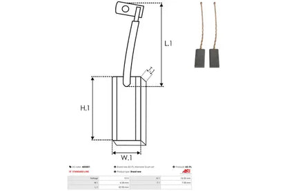 Perie generator, 92x31x18 mm, AS-PL AB5001