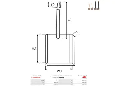 Perie electromotor, Citroen, Mitsubishi, Nissan, Peugeot, Renault, Volvo, 94x89x18 mm, AS-PL PSX158