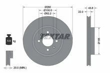 Disc frana Textar pentru Hyundai, Kia - 92288303