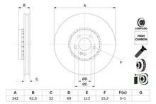 Disc frana Bosch pentru Mercedes-Benz - 0986479H41