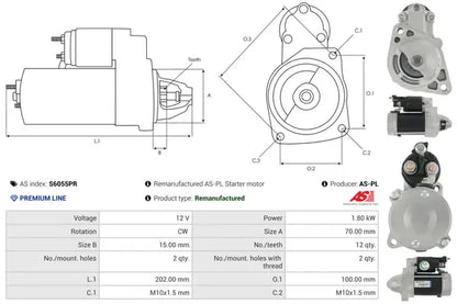 Starter As-Pl pentru Mercedes-Benz - S6055PR
