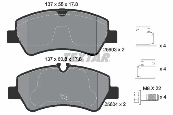 Set placute frana disc, Ford, 159x89x94 mm, Textar 2560301