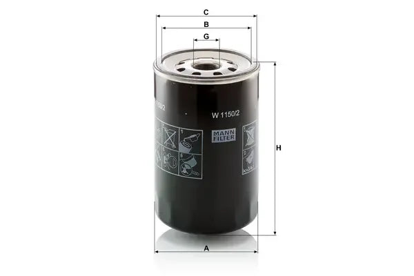 Filtru -Filter, Fiat, New Holland, Case Ih, Same 90, 1000, 400, 600 Serie, Series 90, Jx-series, 66, 88, 94, Explorer, Mann W11502