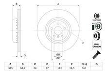 Disc frana Bosch pentru BMW - 0986479F61