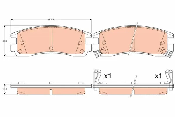 Set placute frana disc, Chevrolet, Pontiac, Buick, Oldsmobile Trans Sport, Alero, Impala Limuzina, Regal, 172x119x112 mm, TRW GDB4098