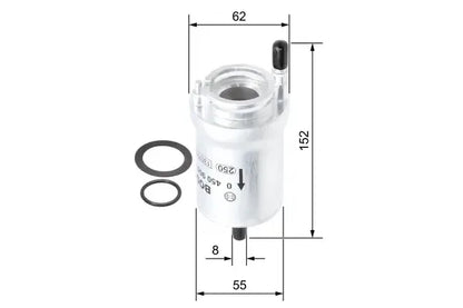 Filtru combustibil, Skoda, VW, SEAT, Audi Fabia, Fabia I Combi, Fabia I Limuzina, Cordoba, Ibiza, New Beetle, Leon, 173x74x73 mm, Bosch 0450905925