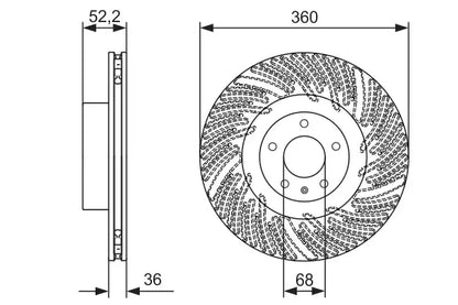 Disc frana, Porsche Macan, Ø360 mm, Bosch 0986479D29
